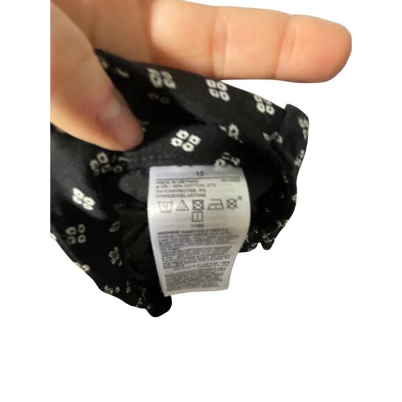 Old Navy Black Print Mid Rise Pixie Cut Work Chic Casual Networking Novelty 12 - Picture 5 of 5